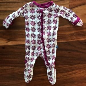 Kickee pant with purple flowers